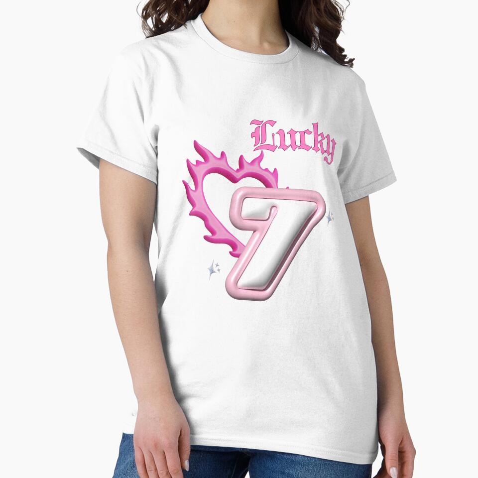 Lucky 7 Pink Flame Heart Design by Sberry8888