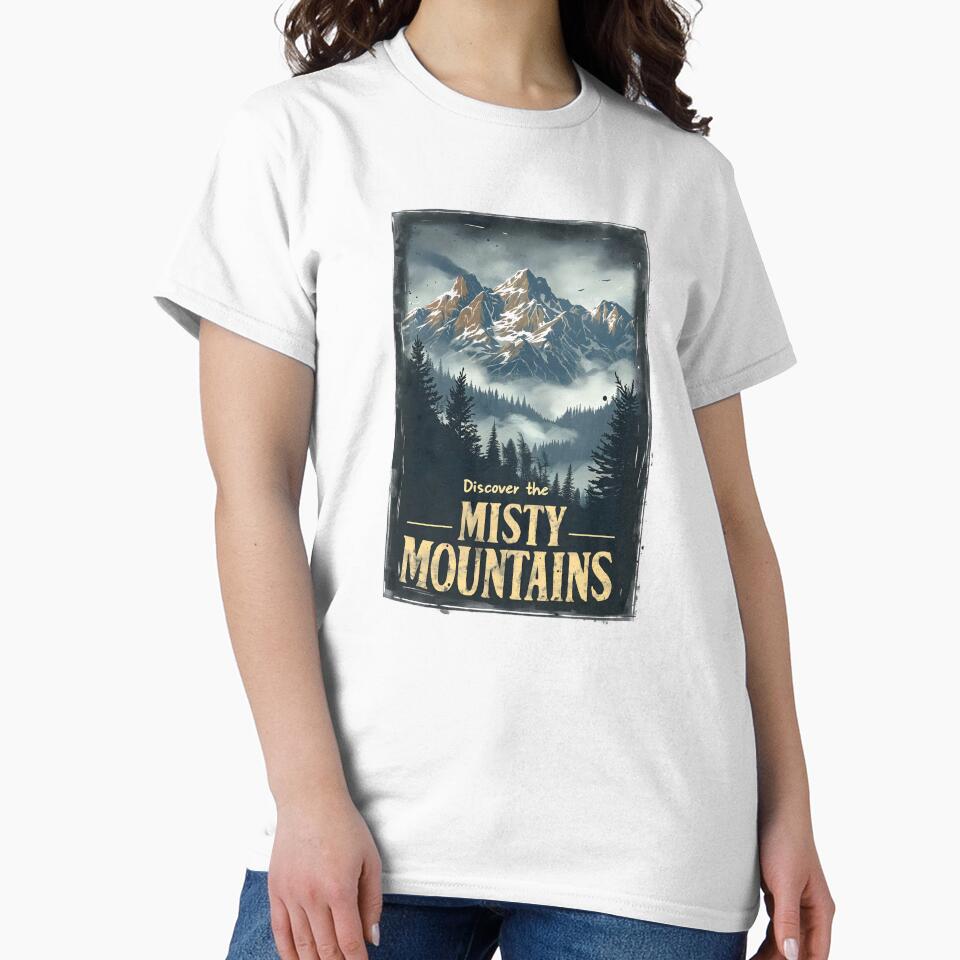 Discover the Misty Mountains - Vintage Travel Poster - Fantasy by Fenay Designs