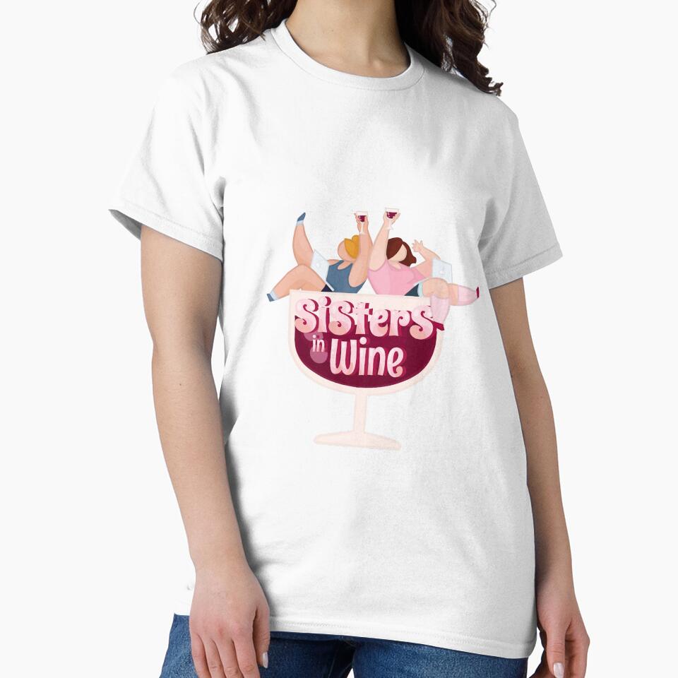 Sisters in Wine - Funny Wine Stickers Kawaii Style by Zuza Makes