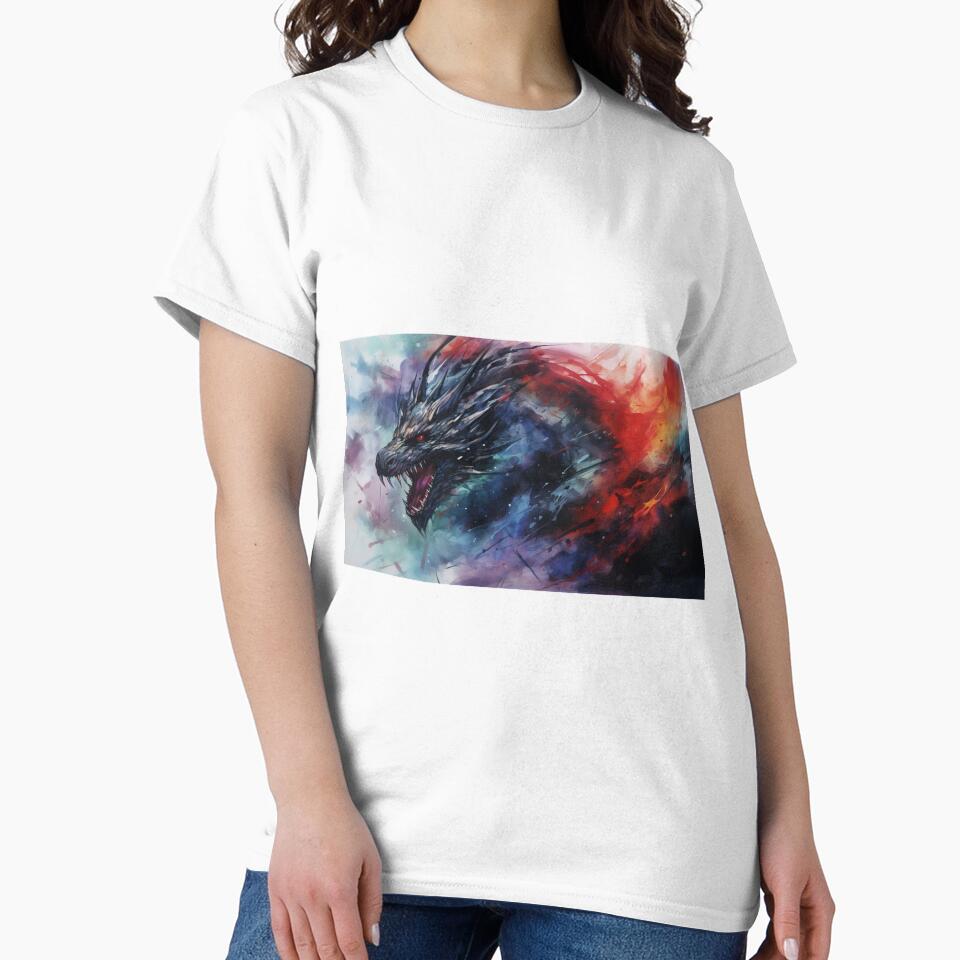 Dark Fantasy Watercolor - Roaring Winter Dragon by Fantasy Masterpiece