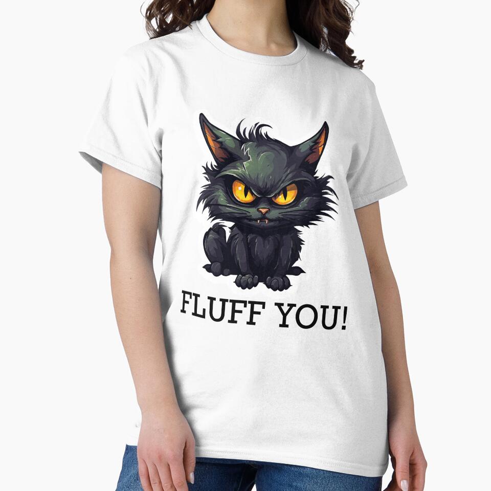 Baby Black Cat - Fluff You (Black Lettering) by VelvetRoom