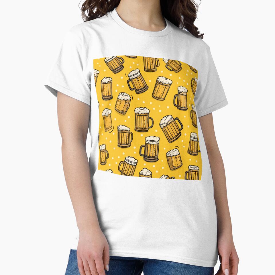 Cartoon Beer Mugs Pattern Brew Drinker Design by NicolasGlowArt