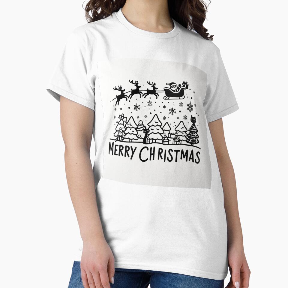 004 Merry Christmas in Black And White by Alexis Art Collection