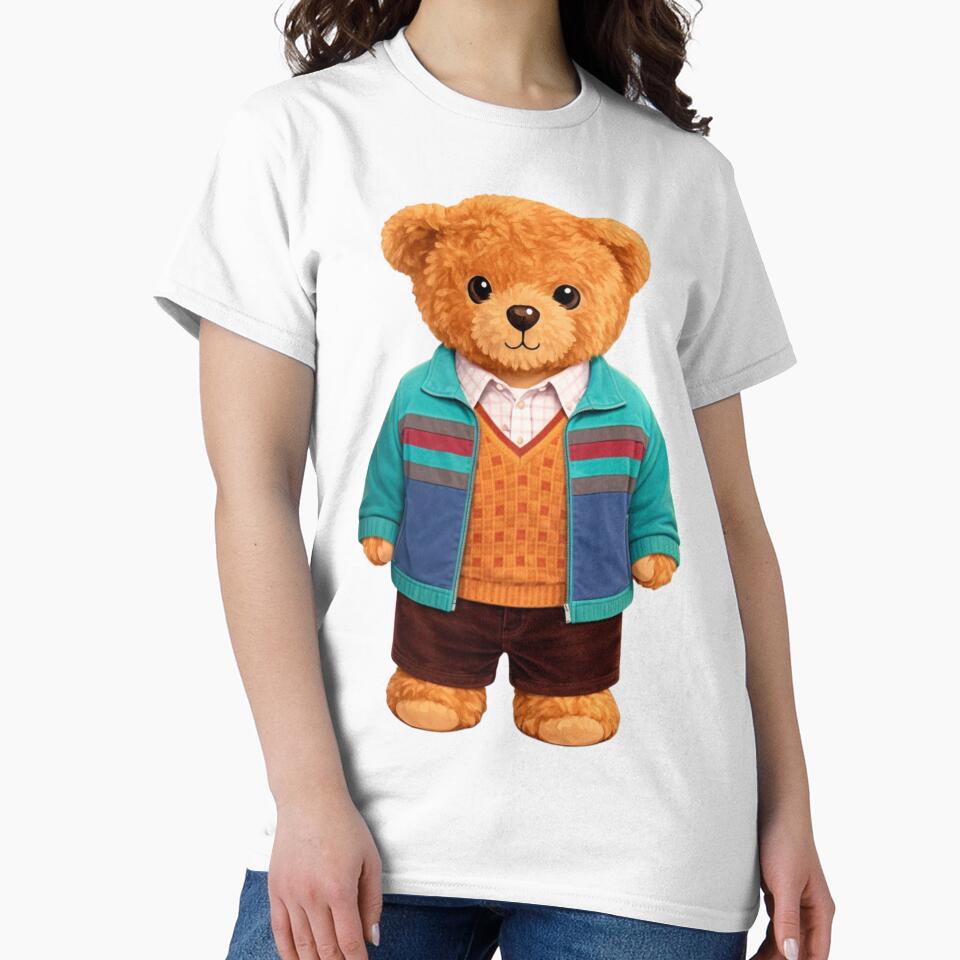 Cute Geek Style Teddy Bear in Knit Vest and Jacket Illustration by CuteBear87