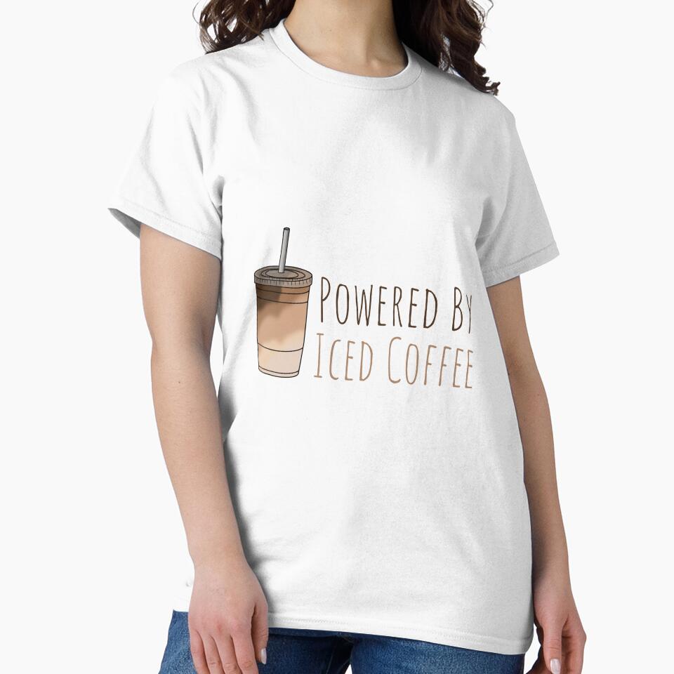 Powered By Iced Coffee Funny Caffeine Lover Gift Design by Avaaxa