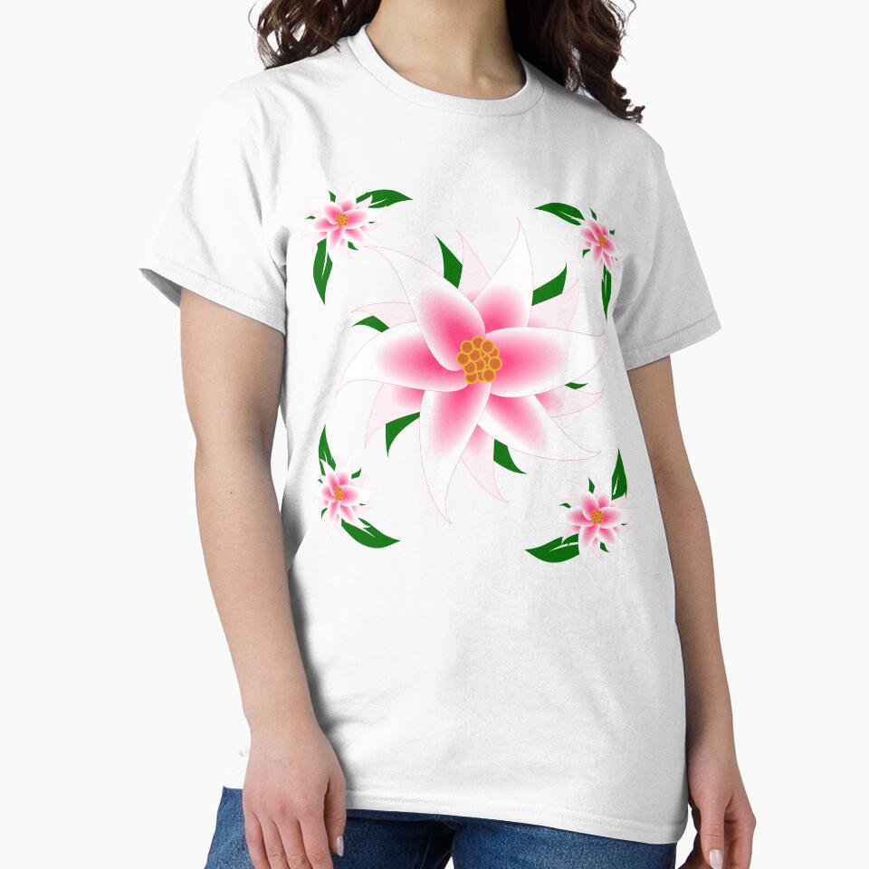 Pink and White Flower Frame by Risa-C