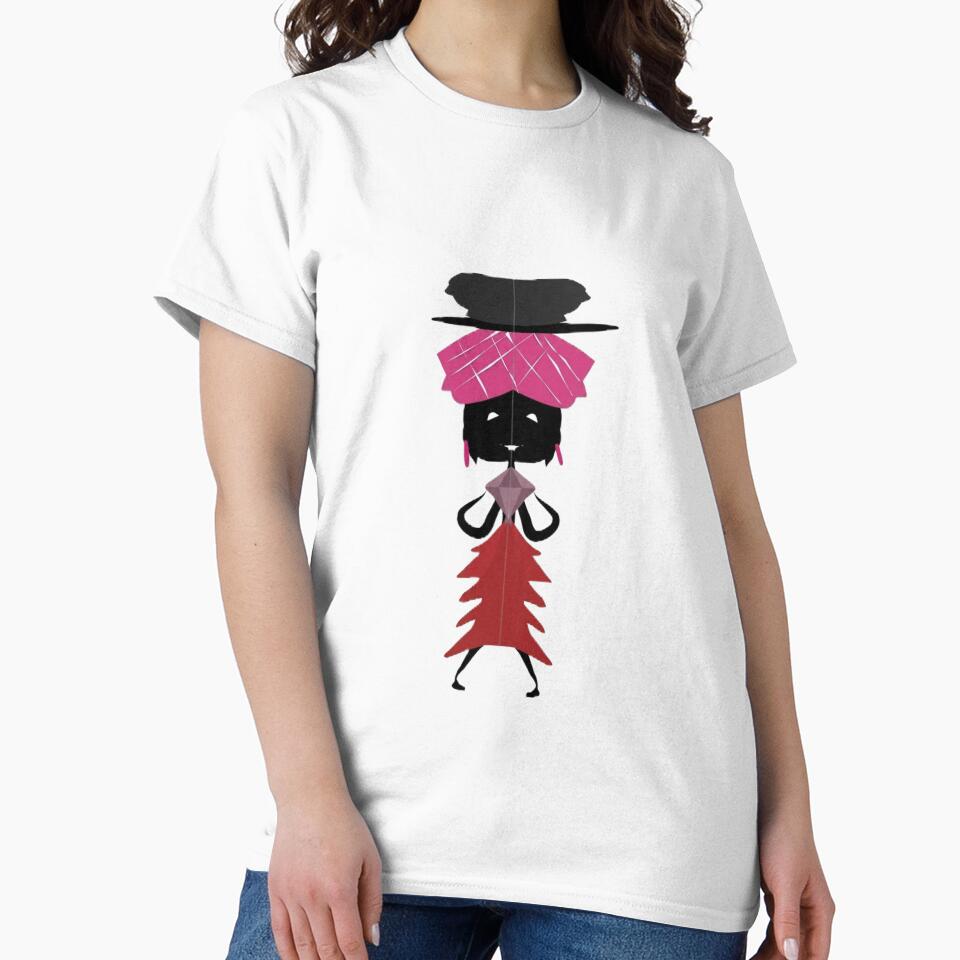 Modern Ethnic Lady in Pink and Red by SahmatArt