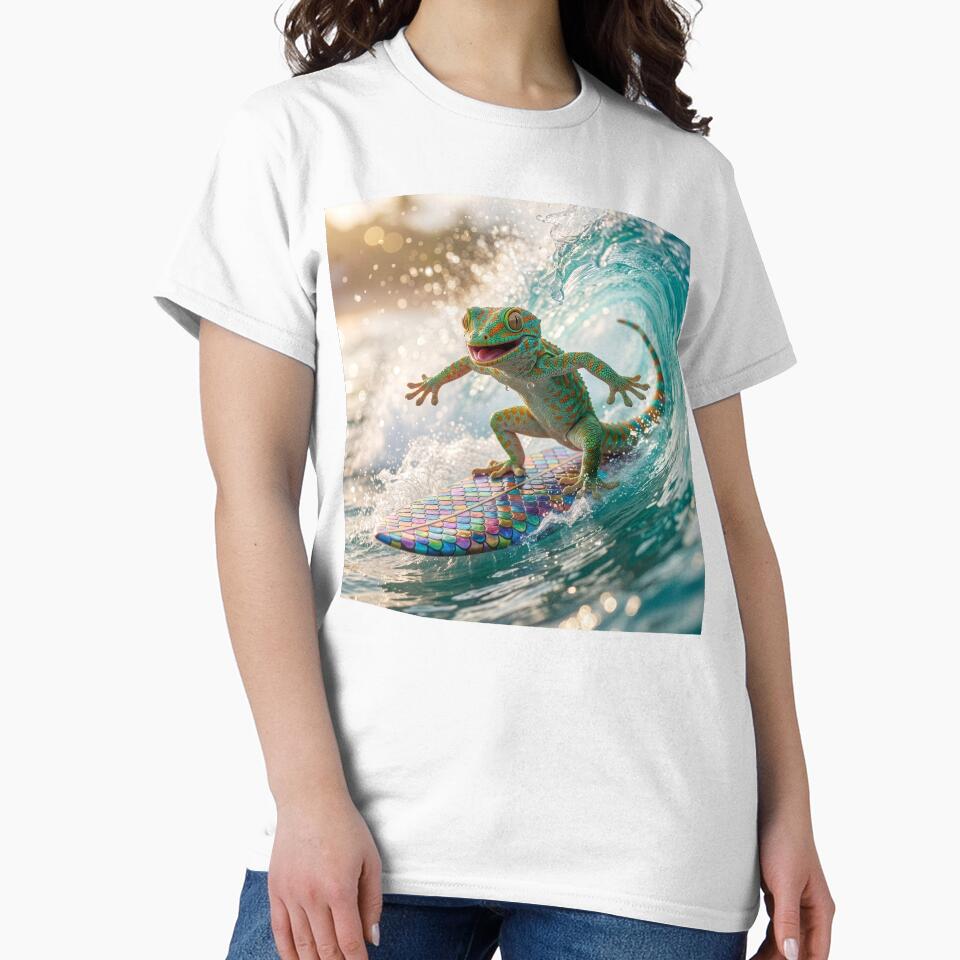 Gecko Surfs the Waves by Tridentulus