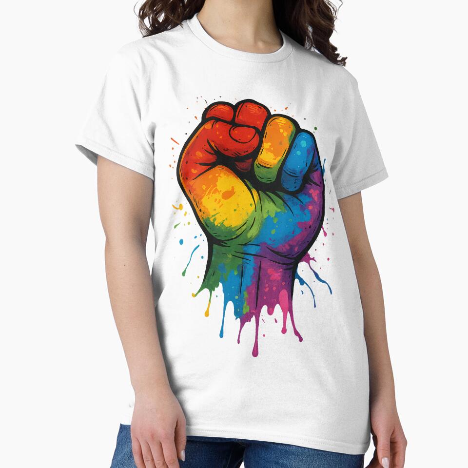 Pride Power Fist – Bold Rainbow Resistance Artwork by Sepinik