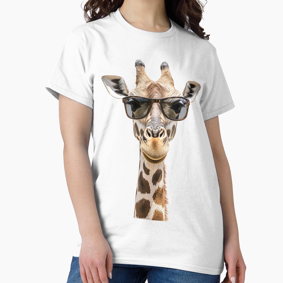Funny cool Giraffe wearing sunglasses by LazyOwlStore