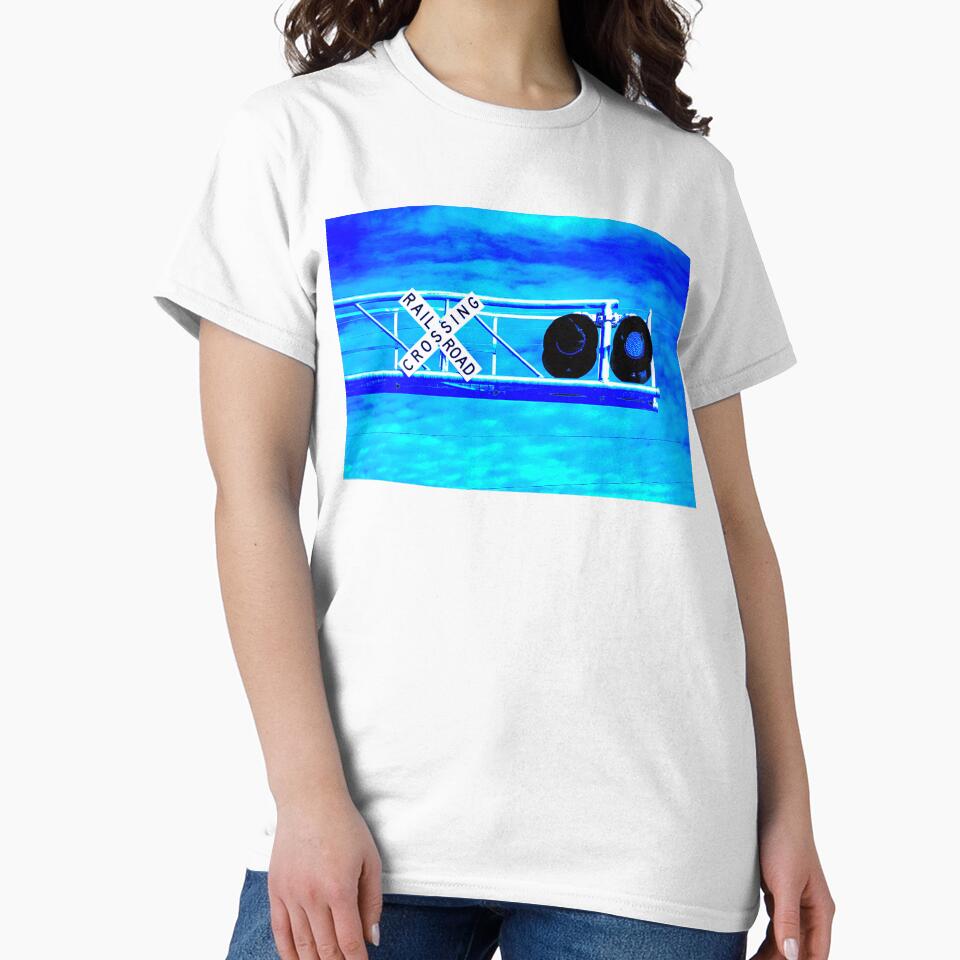Railroad Crossing Overhead Cantilever Flashers with Blue Lights by WHBPhotoArt