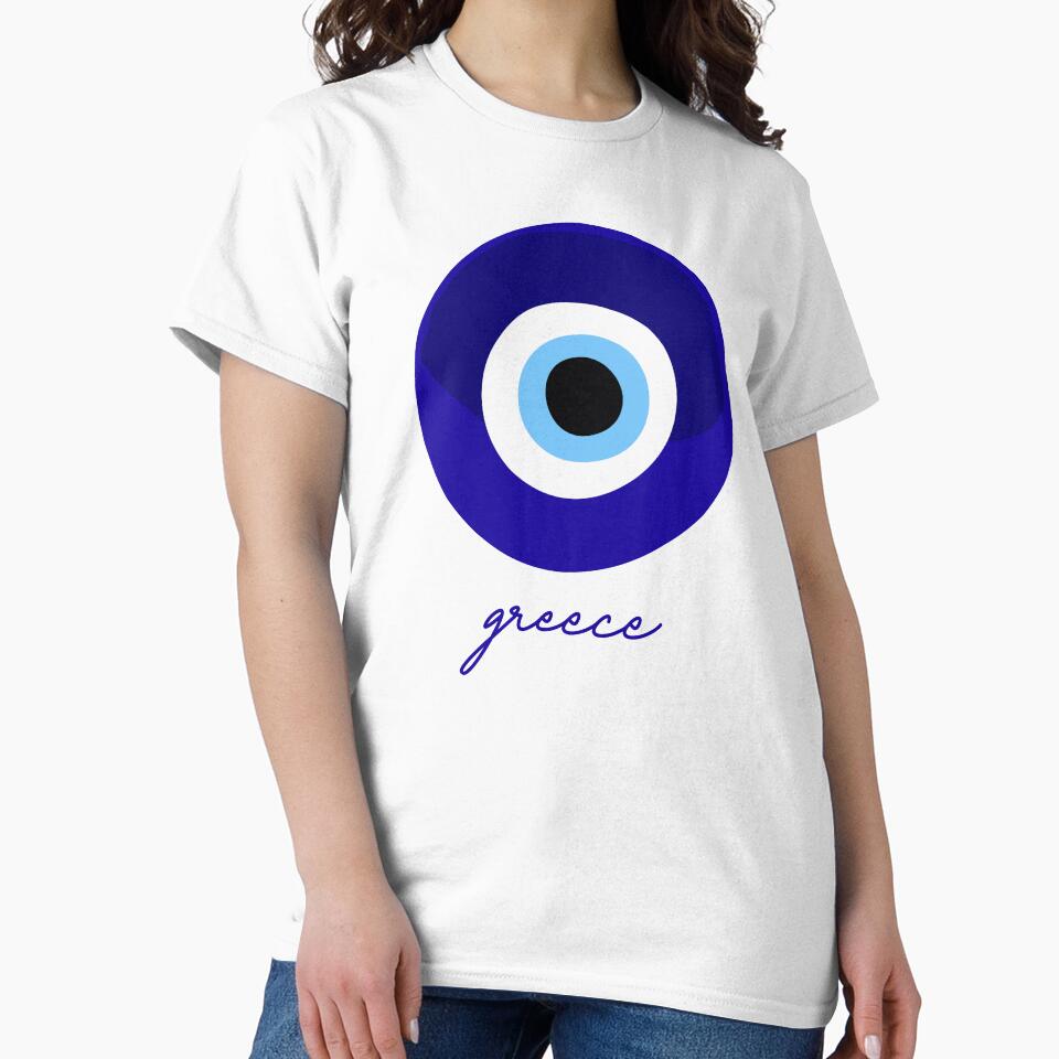 Greece, "Mati" bad eye - blue white. by angelisart