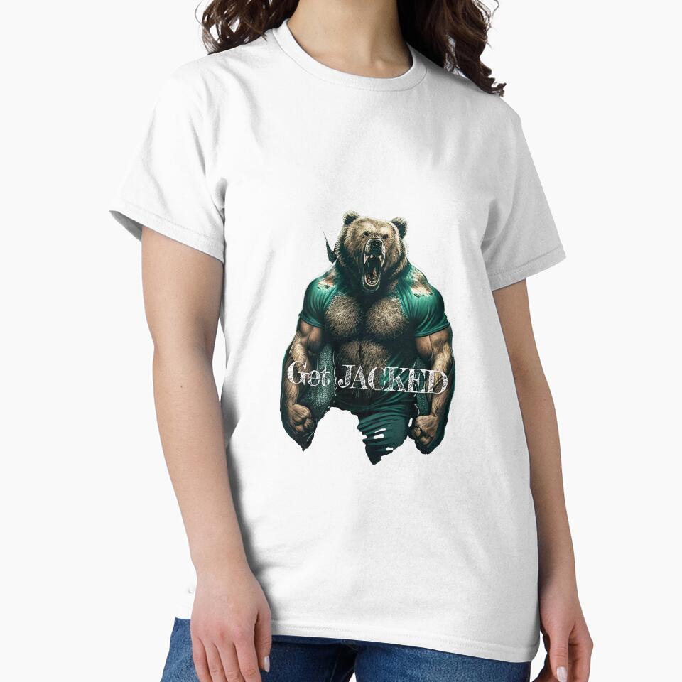 Get JACKED Bodybuilding Fitness Gym Workout Exercise Merch Print  Design by tengamerx