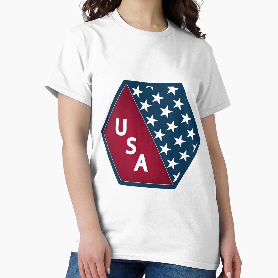 Hexagon USA T-Shirt for Men and Women by AllStarMerch