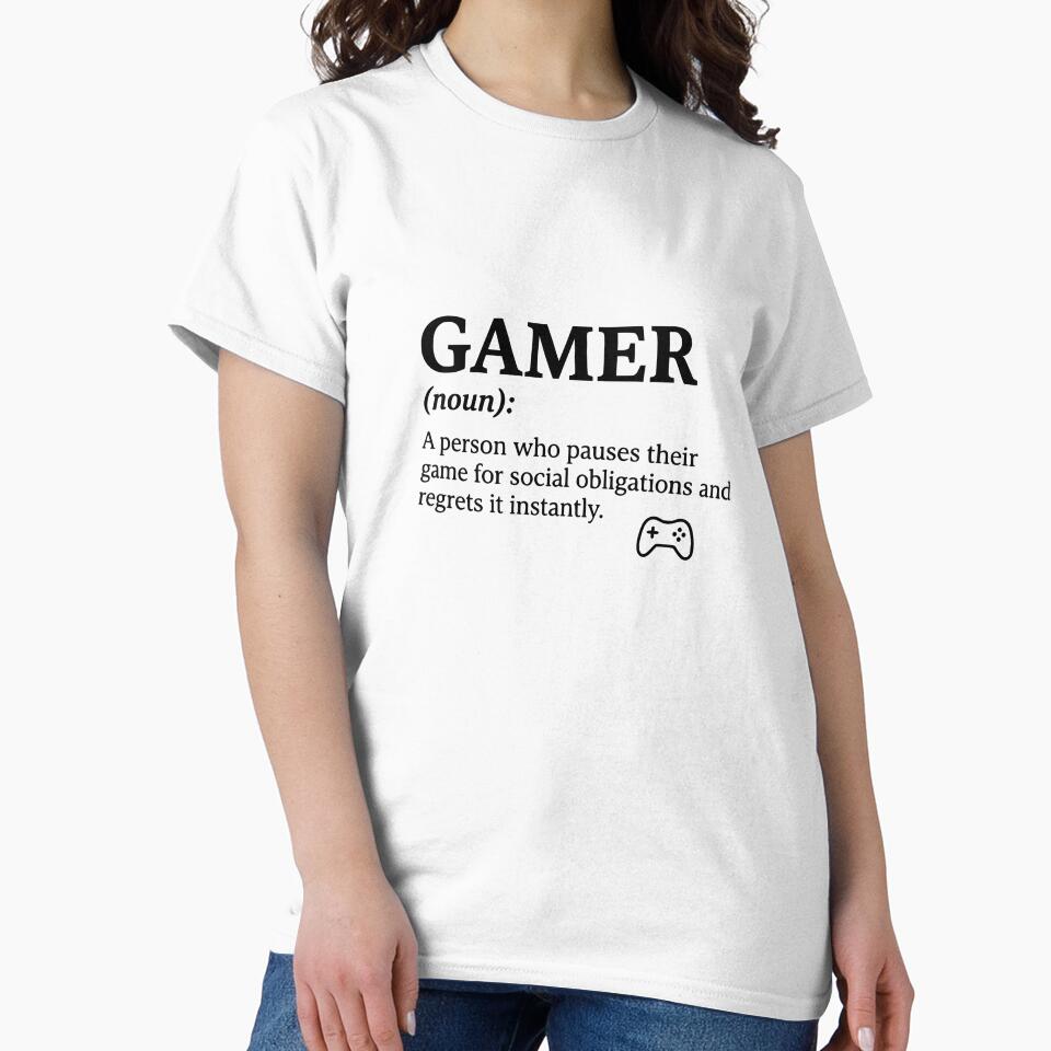 Gamer Noun Pauses Game Regrets Gaming by Klamottenlabor