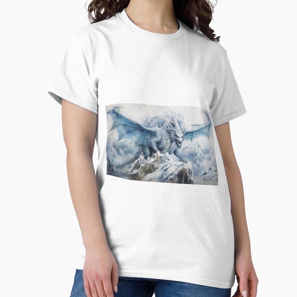 Dark Fantasy Watercolor - Peaceful Winter Dragon by Fantasy Masterpiece