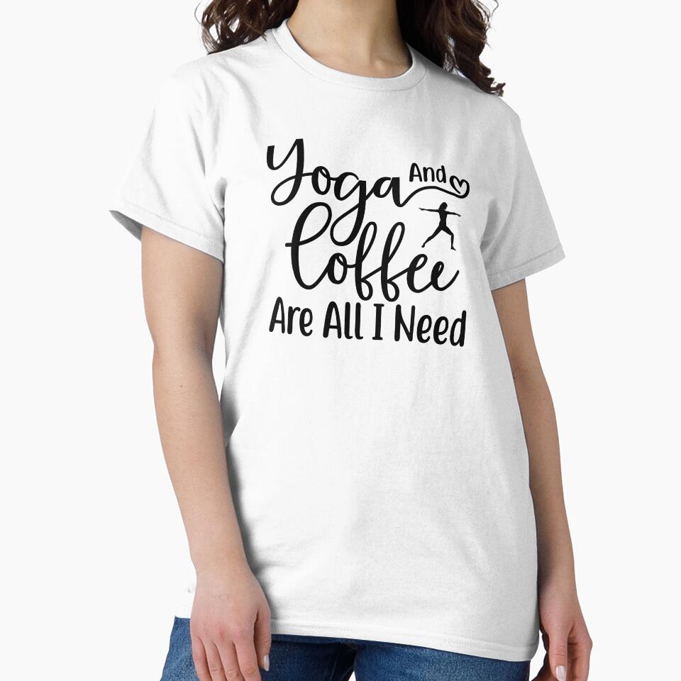 Yoga Saying Yoga and Coffee Are All I Need Motivational Quote by SoccaTamam