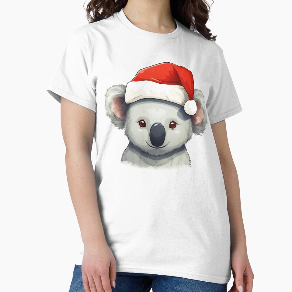 Adorable Christmas Coala donning a Santa Claus hat by MOA-trends