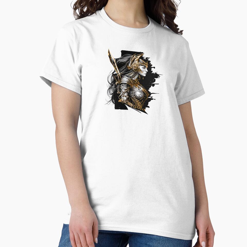 Unleash Your Inner Warrior with Our Black and Gold Fantasy Warrior Woman by ShadowAndSlate