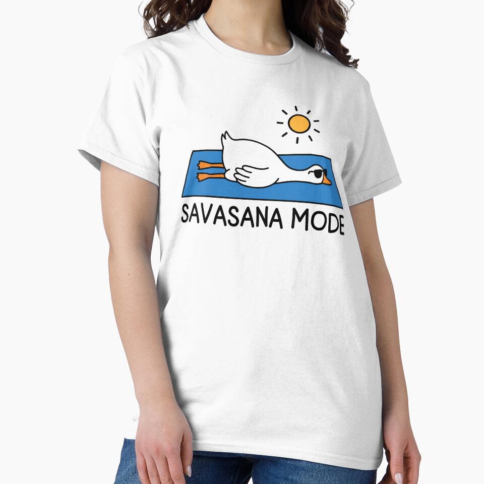 Savasana Mode Yoga Goose Pose Funny International Yoga Day by gunaone-design