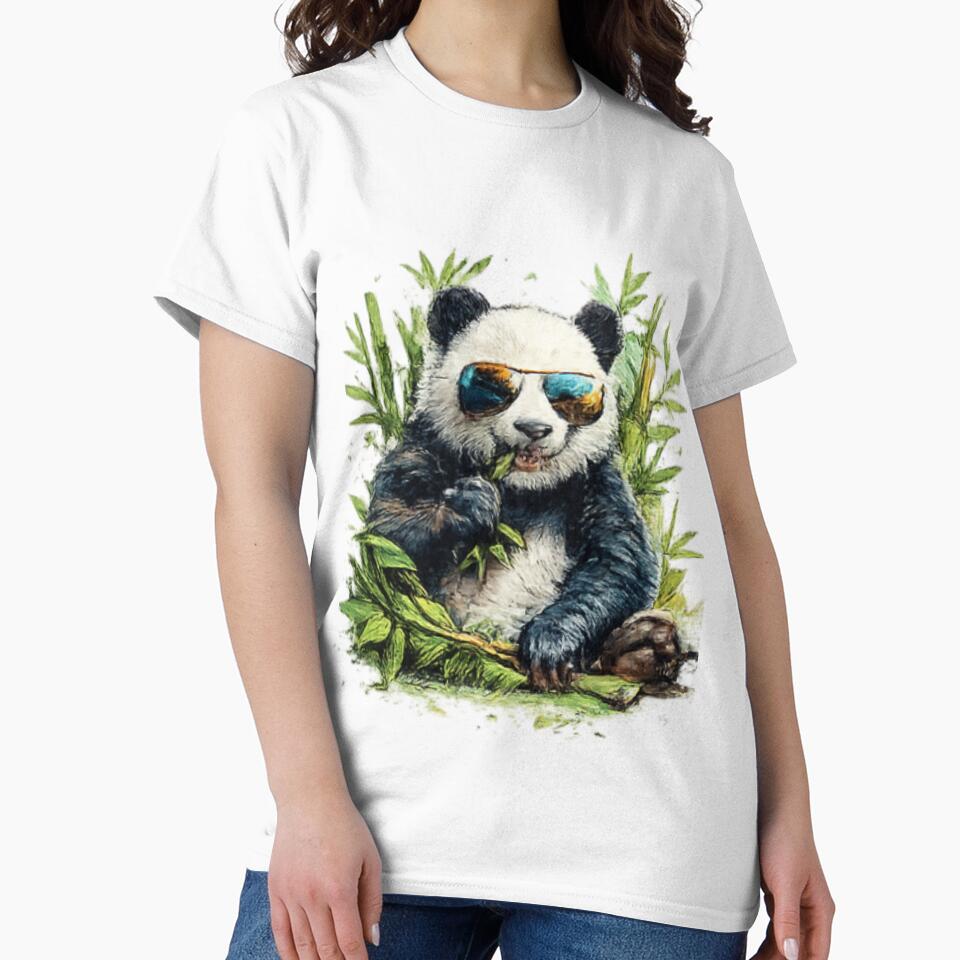 Cool Panda With Sunglasses Vintage Streetwear Design by novaduman