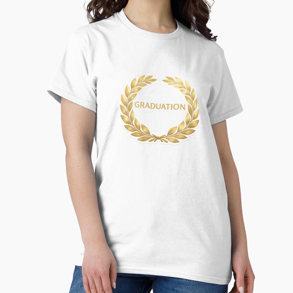 Graduation wreath with gold laurel design on plain backdrop, useful for celebratory background, AI Generated by dvoevnore