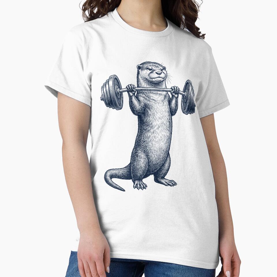 Vintage Otter Weightlifting Deadlift Gym Animal Lover by DoodleTortle