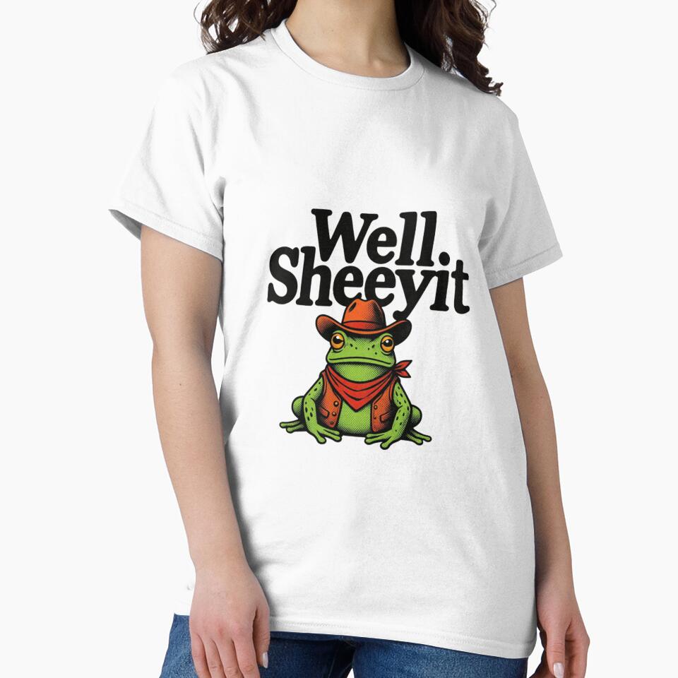 Well Sheeyit Cowboy Frog — Funny Retro Southern Toad Illustration by Colorful-Garden