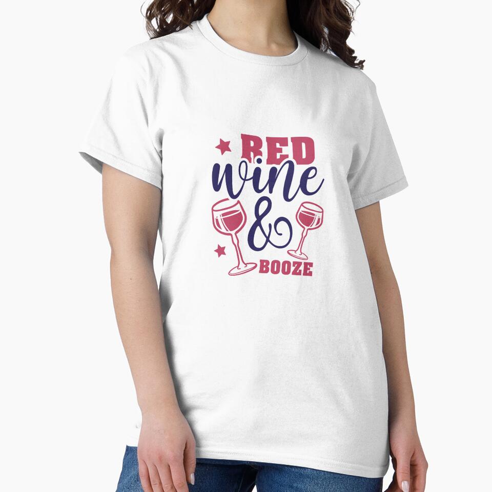 Red Wine & Booze Typography Design | Wine Lover Gift Merchandise by Art-shia