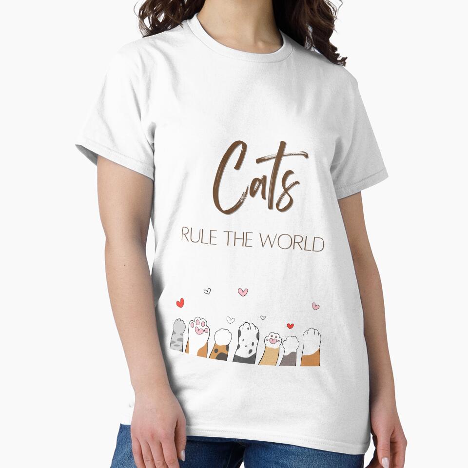 Cats Rule the World Funny Cat Lover Shirt by Cool-cat-art