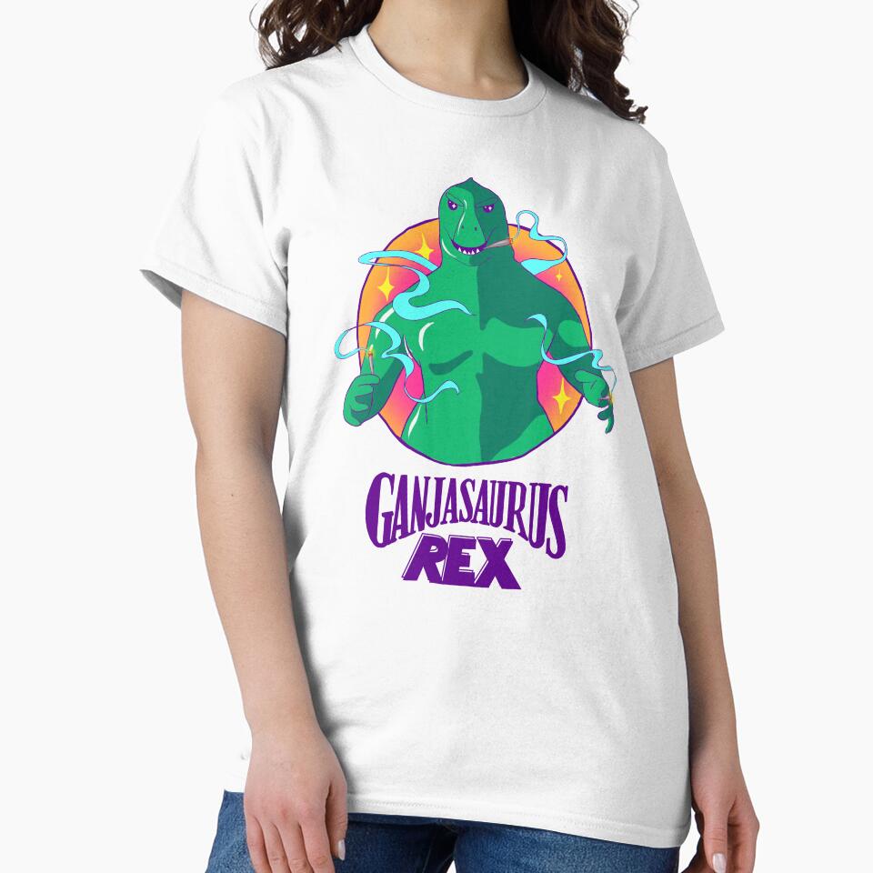 Ganjasaurus Rex in colour! Vaporwave 80s sparkle design! by elflovesyou