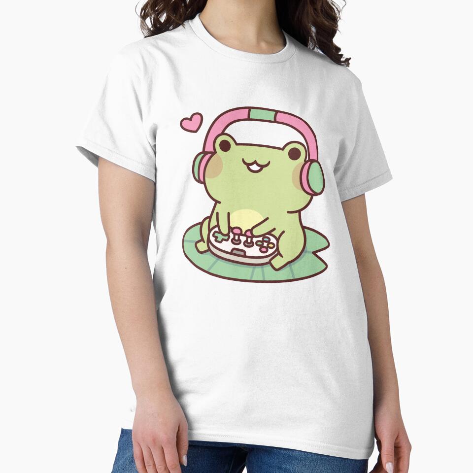 Cute Gamer Frog Loves Playing Video Games by rustydoodle