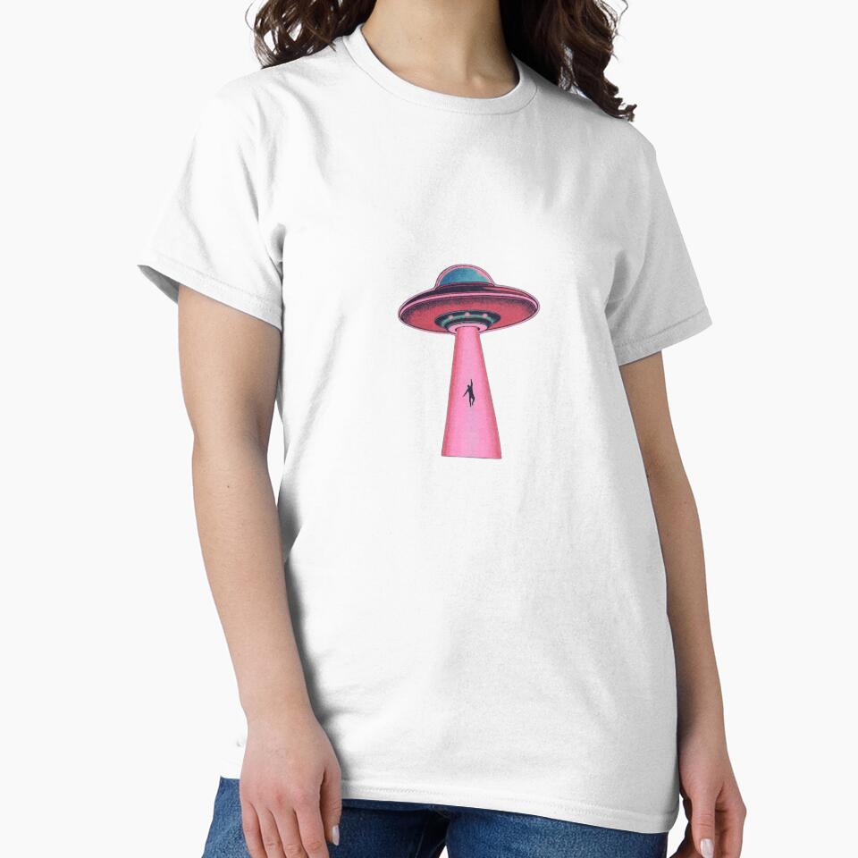 Take Me With You – Retro UFO Abduction (Pink&Blue) by sassafrastradingco
