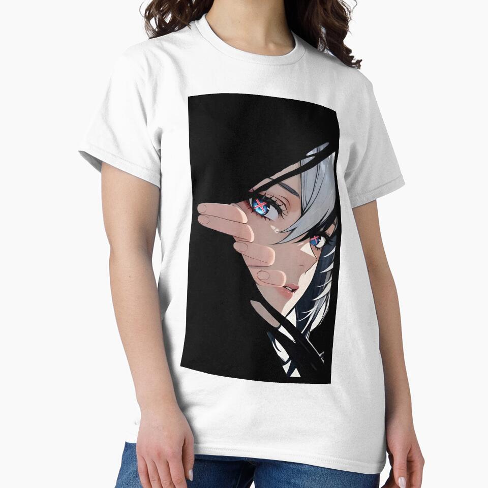 Anime Aesthetic Girl Eye Glow Minimal Dark Art | Cyberpunk Manga Style Portrait by Dyan4
