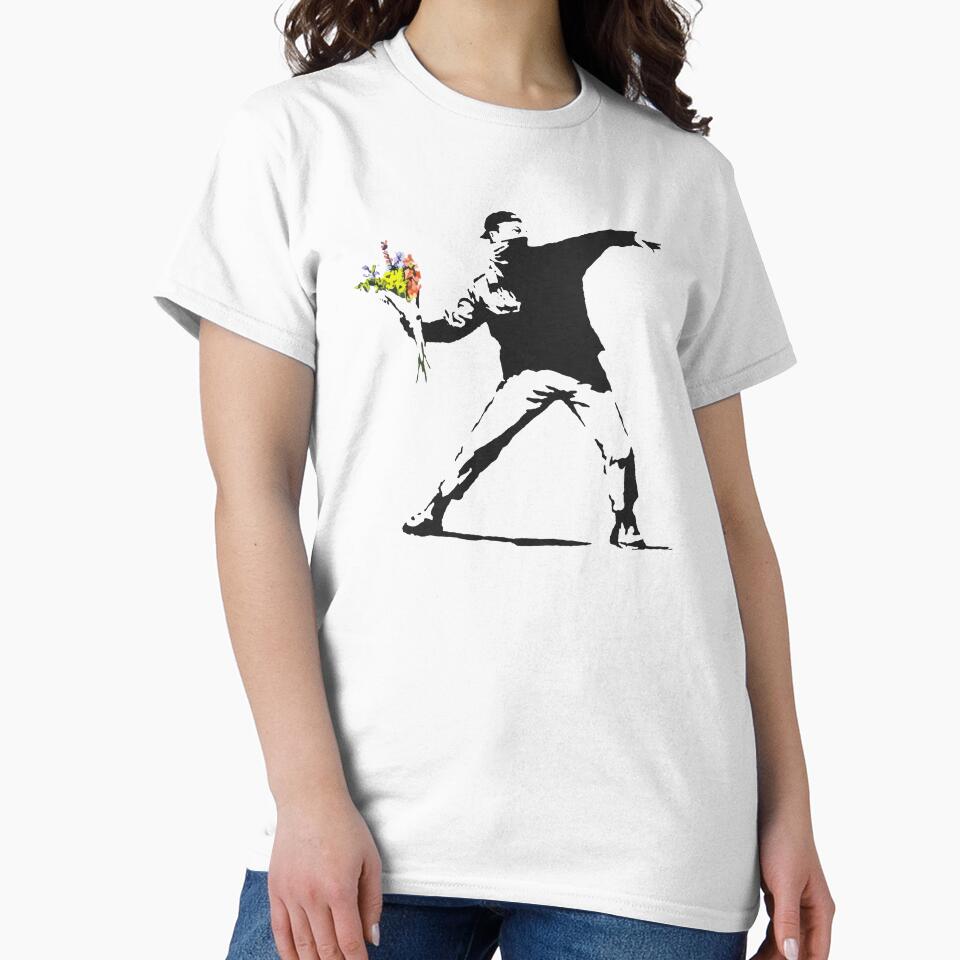 Love Is In The Air (Flower Thrower) - Banksy Graffiti by portokalis
