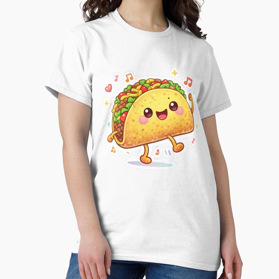 Cute Dancing Taco Sticker – Kawaii Food Cartoon Design by Dasts Cart