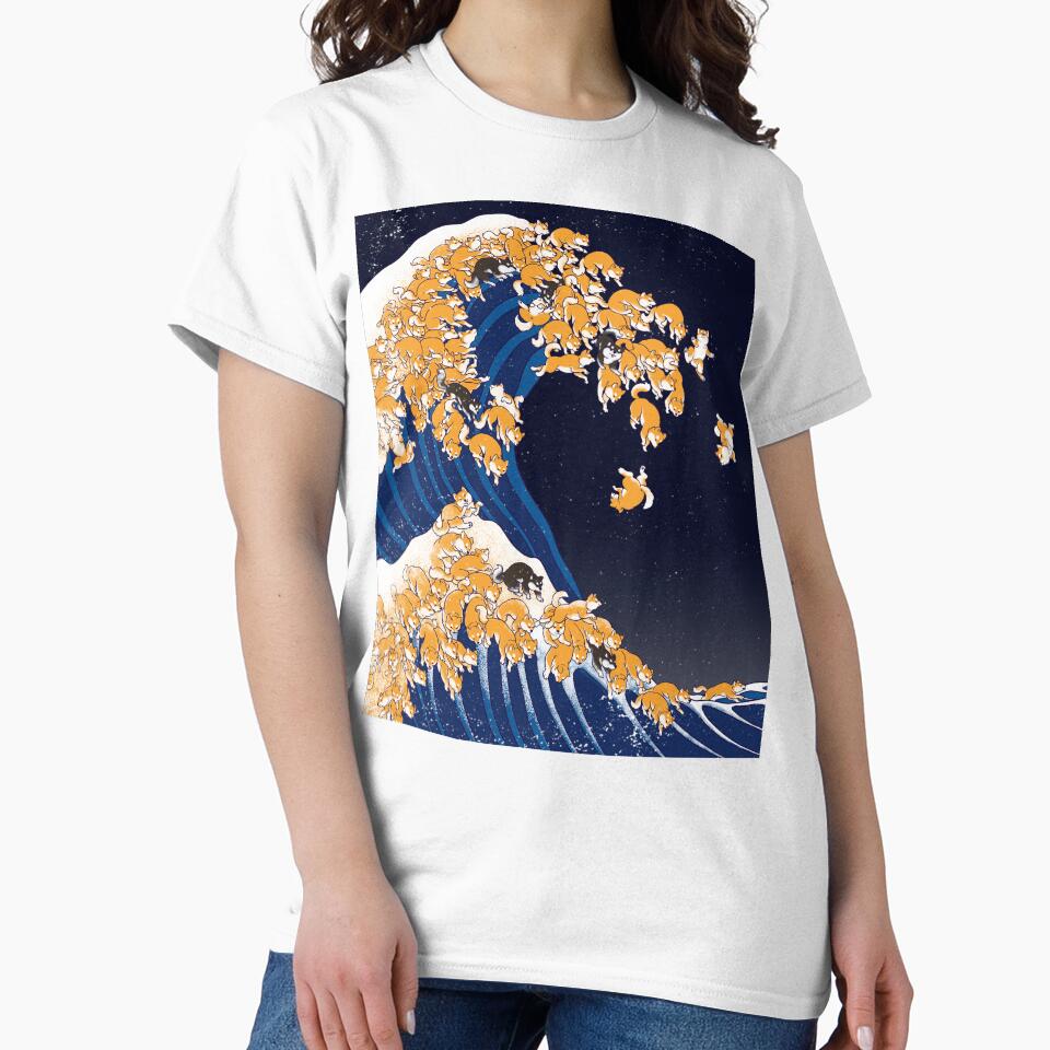 Shiba Inu The Great Wave in Night by bignosework