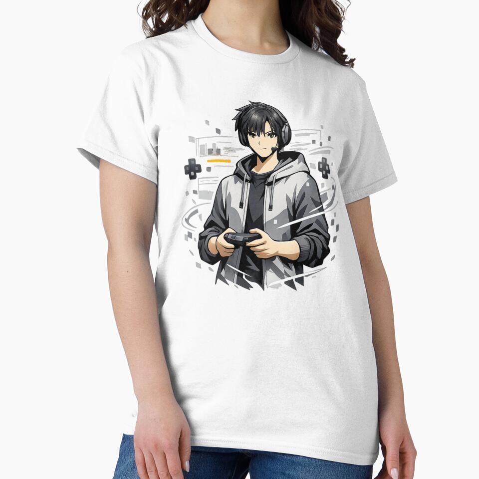 Anime Gamer Mode – Focused Competitive Player Illustration by VireonTees