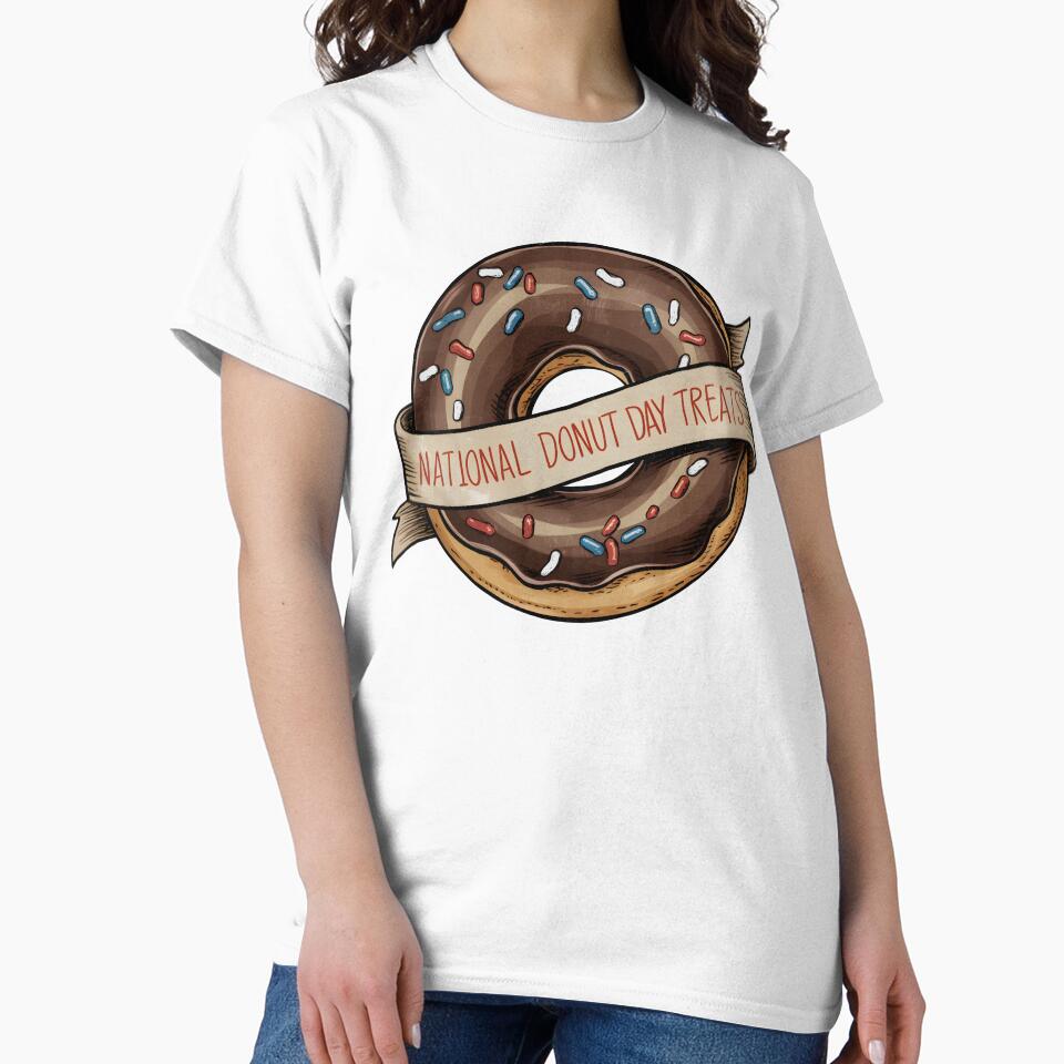 Vintage National Donut Day Treats T-Shirt - Classic Chocolate Donut Design by legendaryskins