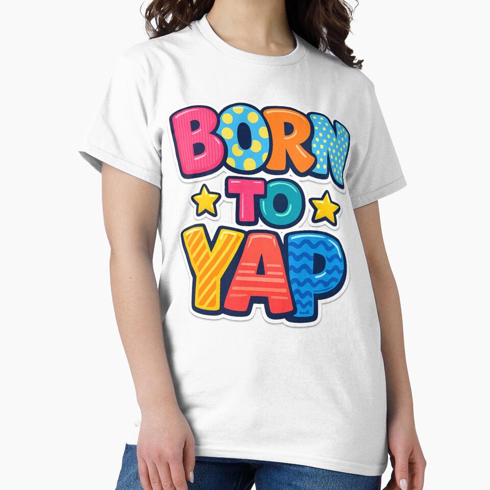 Copy of Born To Yap Colorful Retro Bubble Letter Typography by Pawsome Quotes
