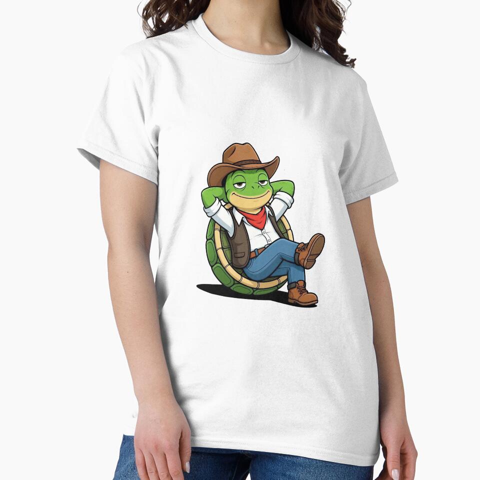 Relaxed Cowboy Turtle Chilling - Funny Western Animal by Threadnovax