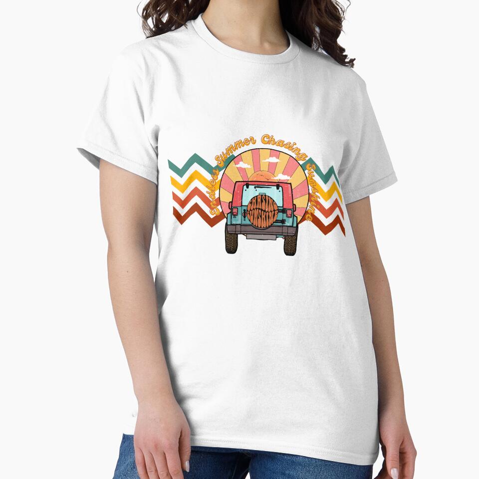 Retro Design T-shirts Chasing the Sunshine Unisex T shirts by Wayo29