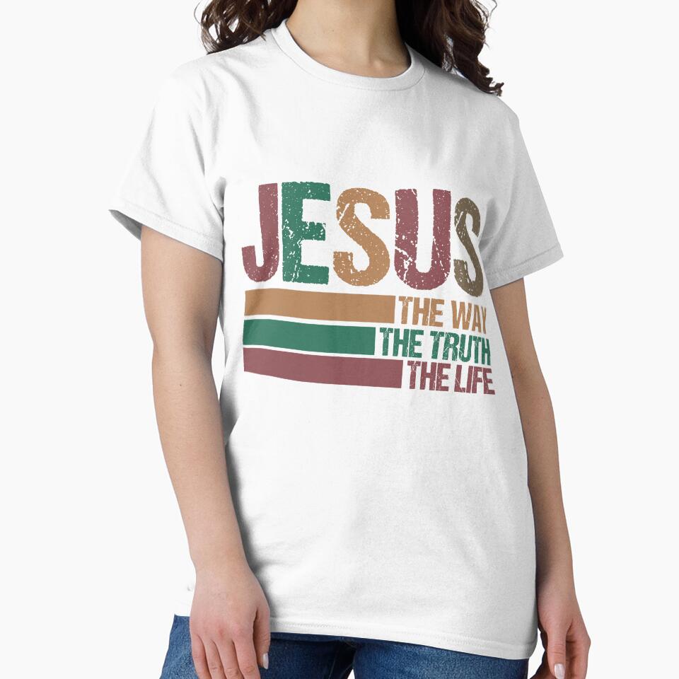 Jesus The Way The Truth The Life | Retro Christian Faith Quote Design by Artinkcreative