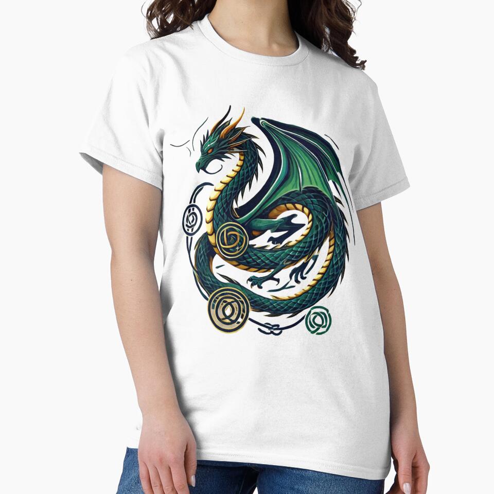 Celtic Dragon Knot – Gaelic Mythology Art, Bold Fantasy Design by CrazyGirlllc