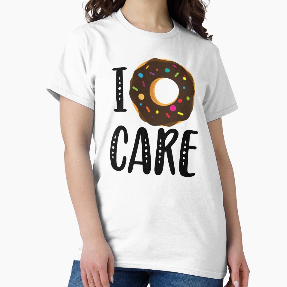I donut care chocolate frosting sprinkles donut kawaii cute pastel colors decorative pattern i don't care by Novel-ty