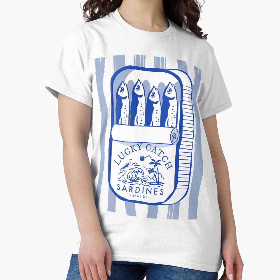 Tin of Sardines | Blue & White Vintage Food Design Fisherman Aesthetic by KittyStrand