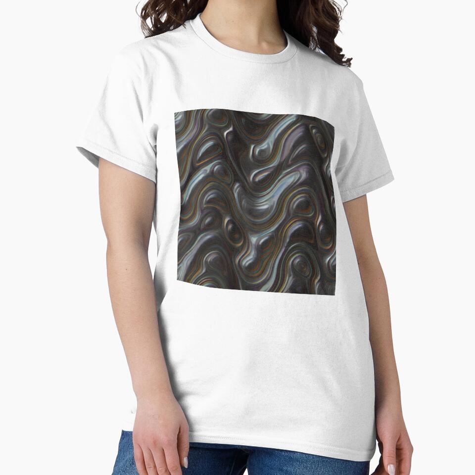 Futuristic Flow: Chrome Swirls & Iridescent Waves (Y2K) by SeanOsShirts