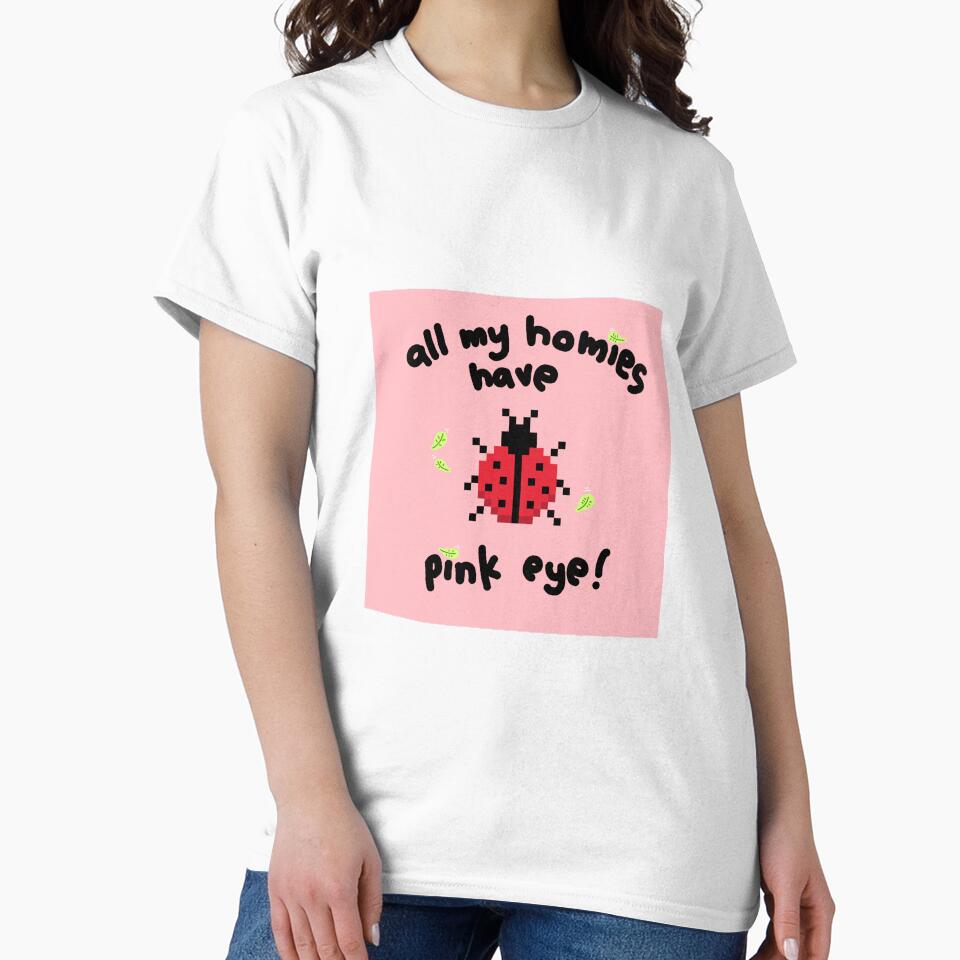 "all my homies have pink eye" Pixel Ladybug by GR33DYCO.
