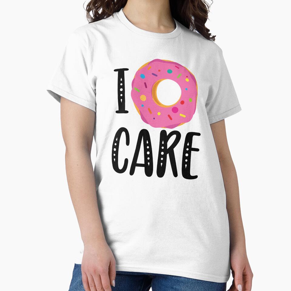 I donut care Pink frosting sprinkles donut kawaii cute pastel colors decorative pattern i don't care by Novel-ty