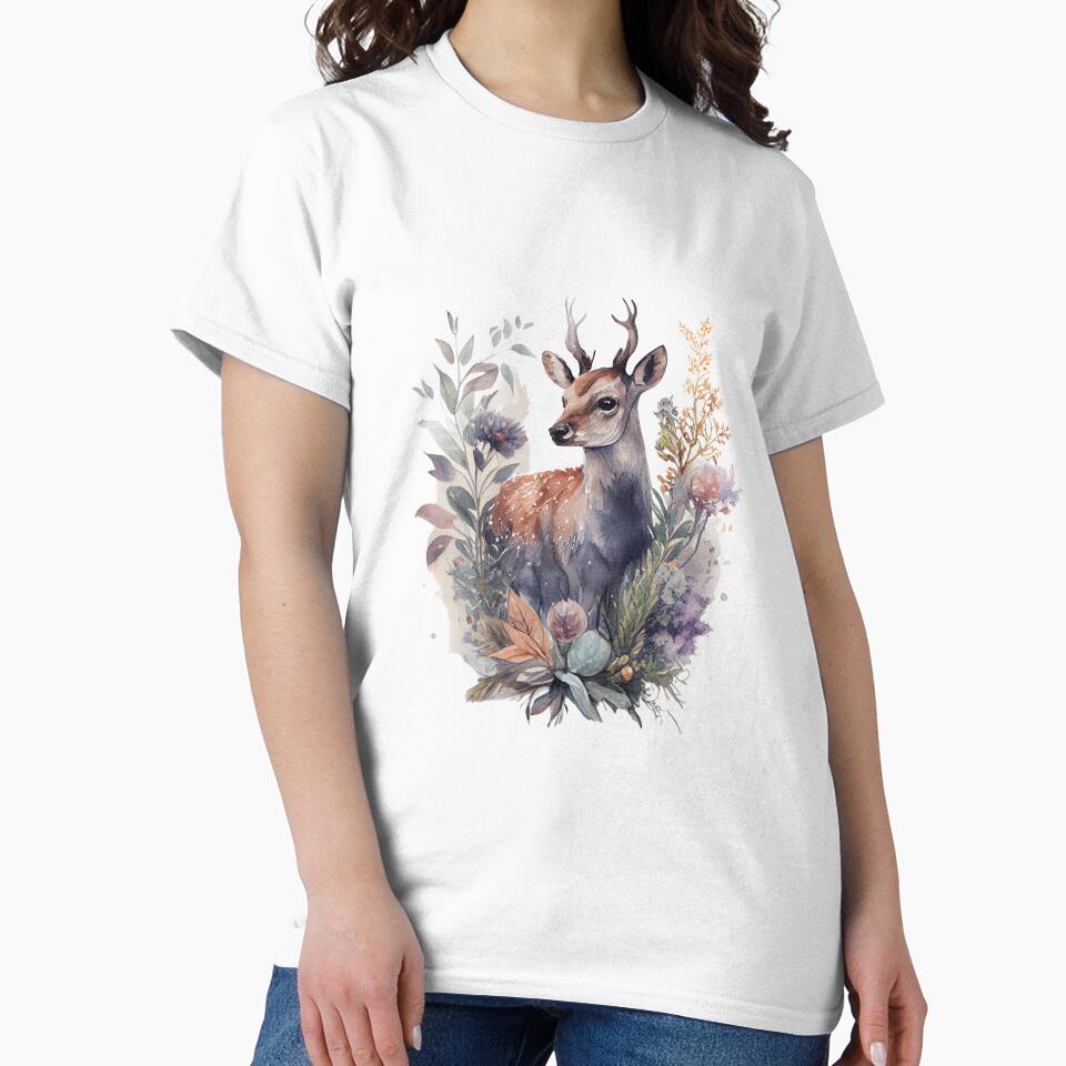deer in forest by TIDALI-Prints